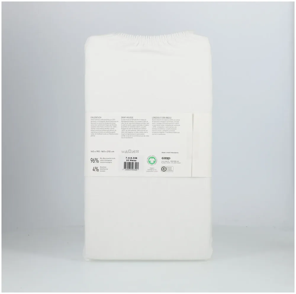 Inhouse Fixleintuch Gots Jersey Elasthan 140x210 weiss