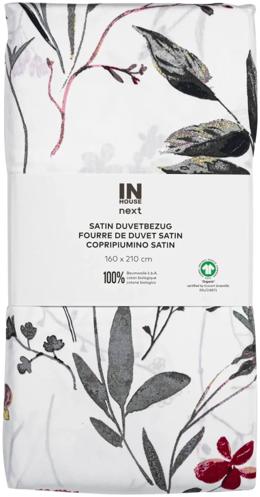 Inhouse Duvet Gots Satin 160x210 Flora