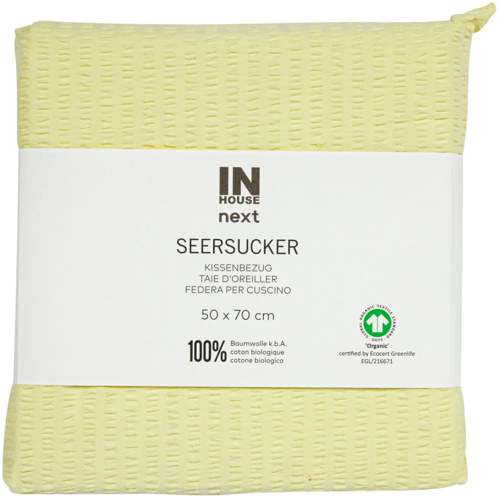Inhouse Kissen Gots Seersucker 50x70 gelb