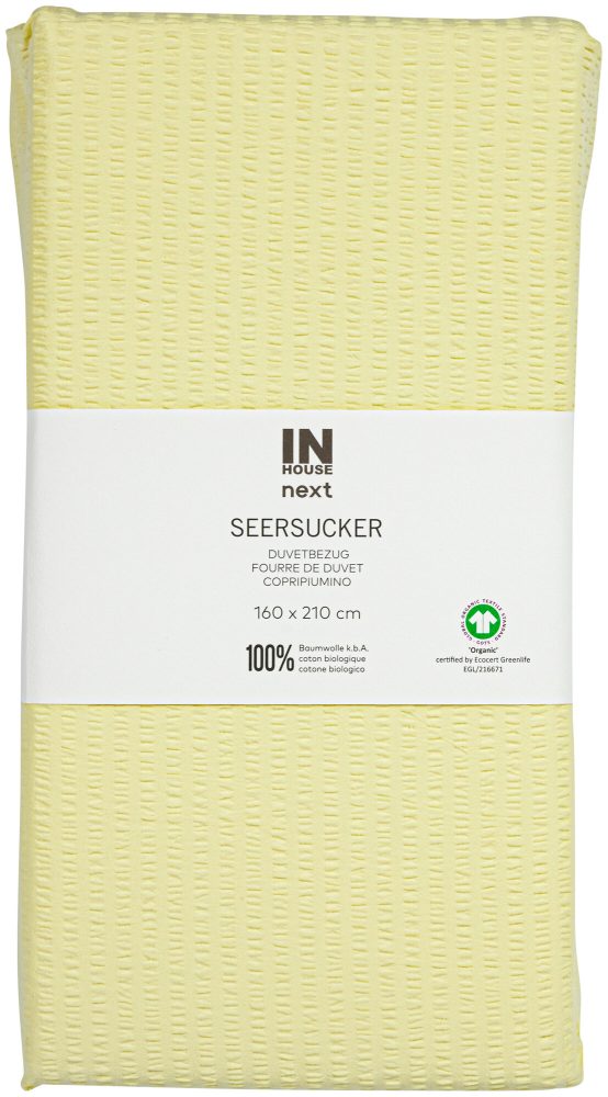 Inhouse Duvet Gots Seersucker 160x210 gelb