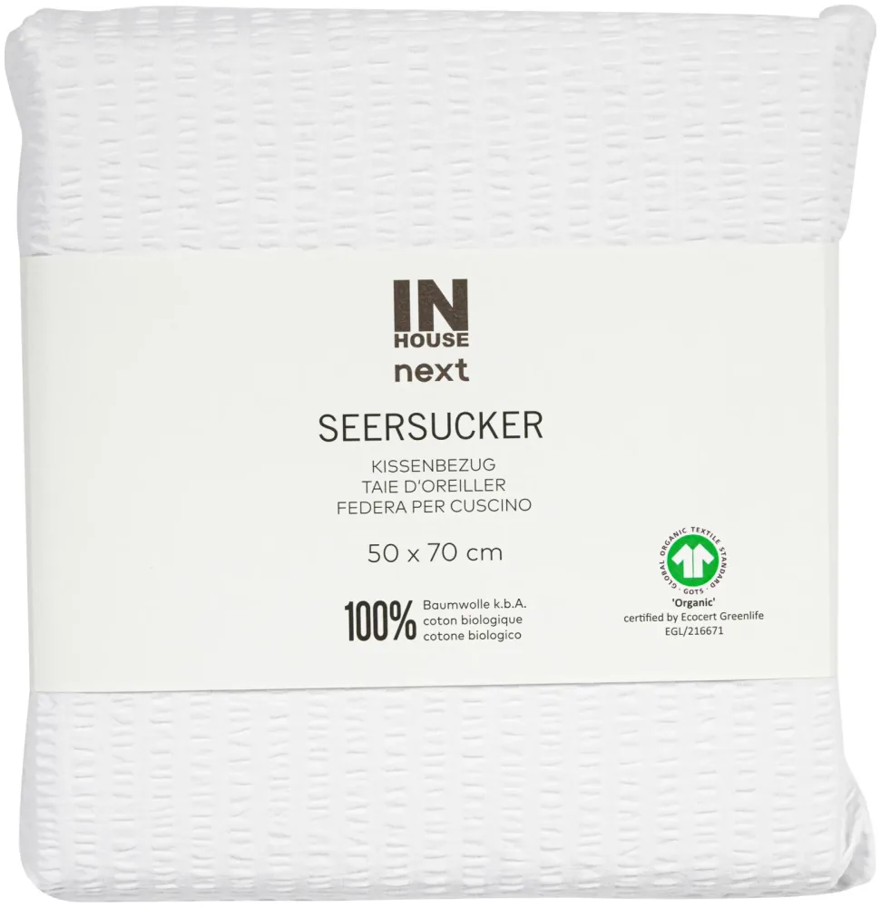 Inhouse Kissen Gots Seersucker 50x70 weiss