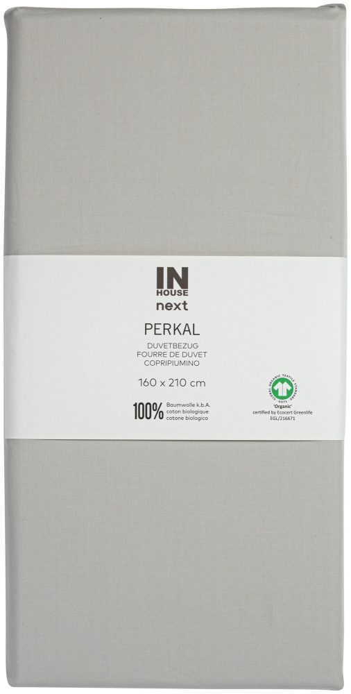Inhouse Duvet Gots Percale 160x210 grau