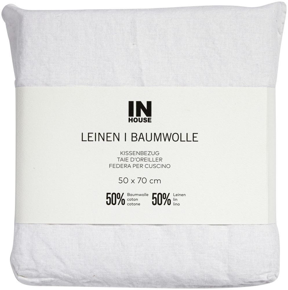 Inhouse Kissen Leinen Fifty-Fifty offwhite 50x70