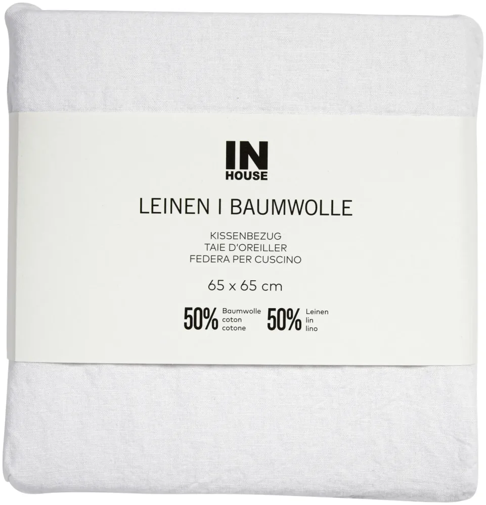 Inhouse Kissen Leinen Fifty-Fifty offwhite 65x65