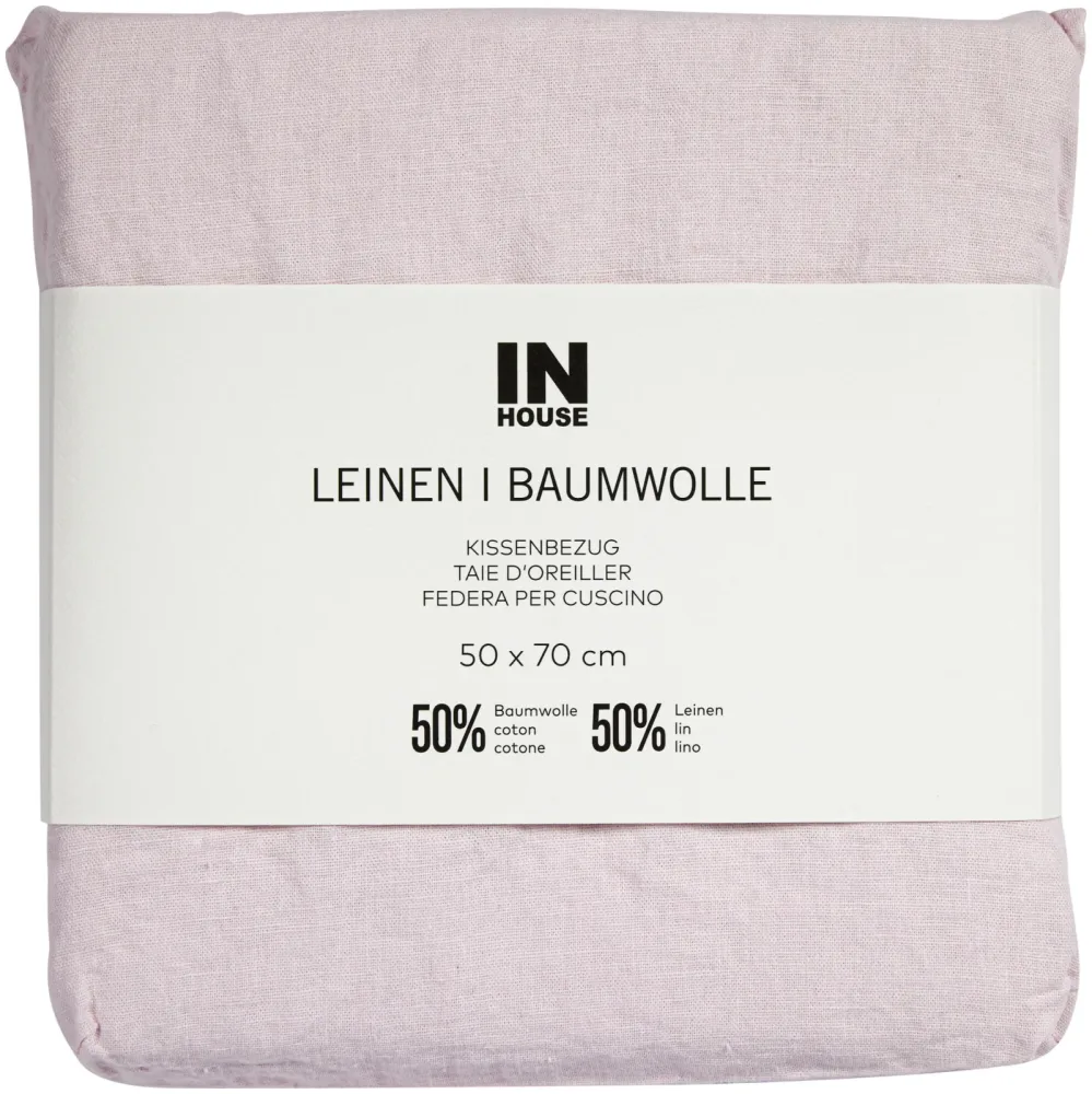 Inhouse Kissen Leinen Fifty-Fifty rose 50x70