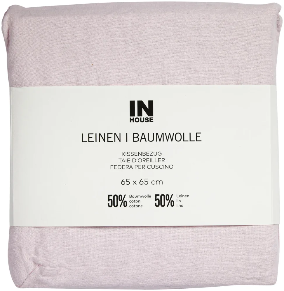 Inhouse Kissen Leinen Fifty-Fifty rose 65x65
