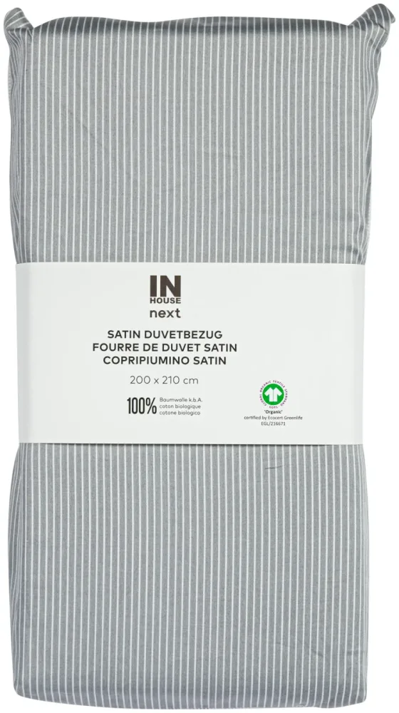 Inhouse Duvet Gots Satin 200x210 Minimo silber