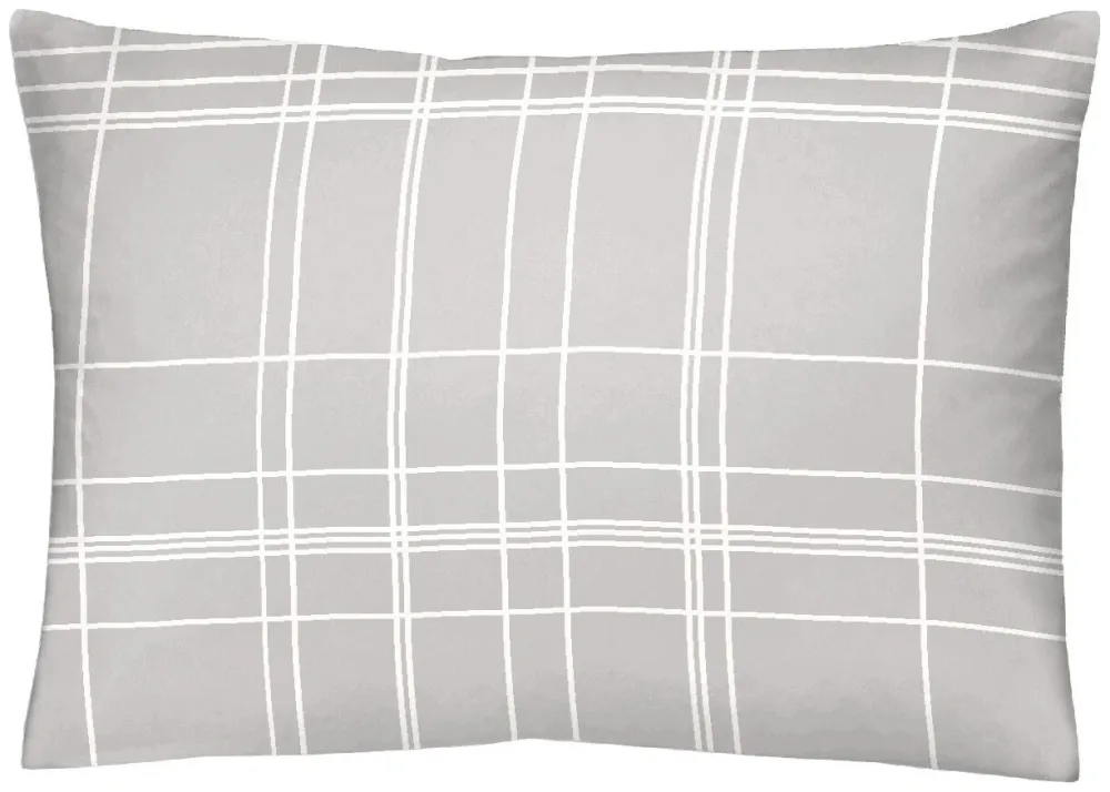 Inhouse Kissen Gots Satin 50x70 Karo silber