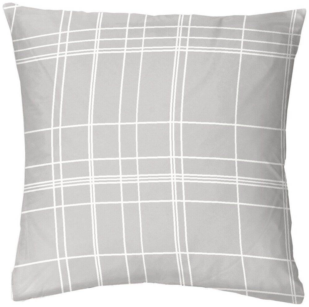 Inhouse Kissen Gots Satin 65x65 Karo silber