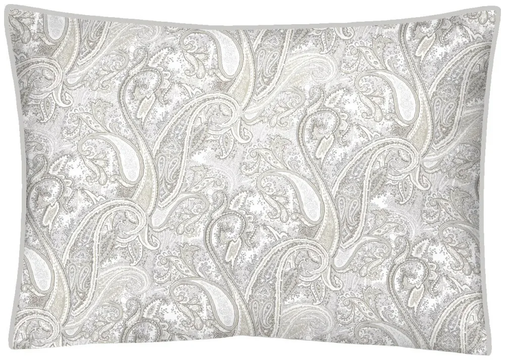Inhouse Kissen Gots Satin 50x70 Paisley silber