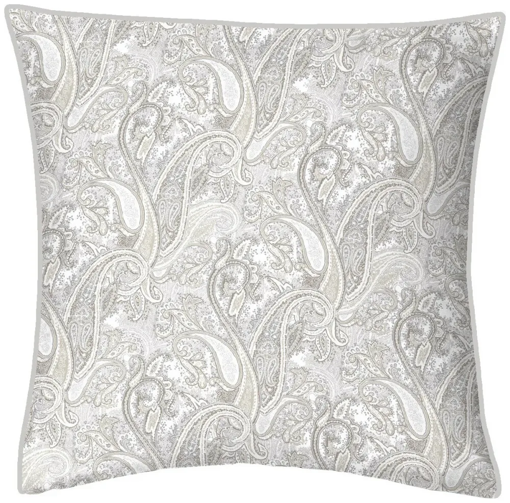 Inhouse Kissen Gots Satin 65x65 Paisley silber