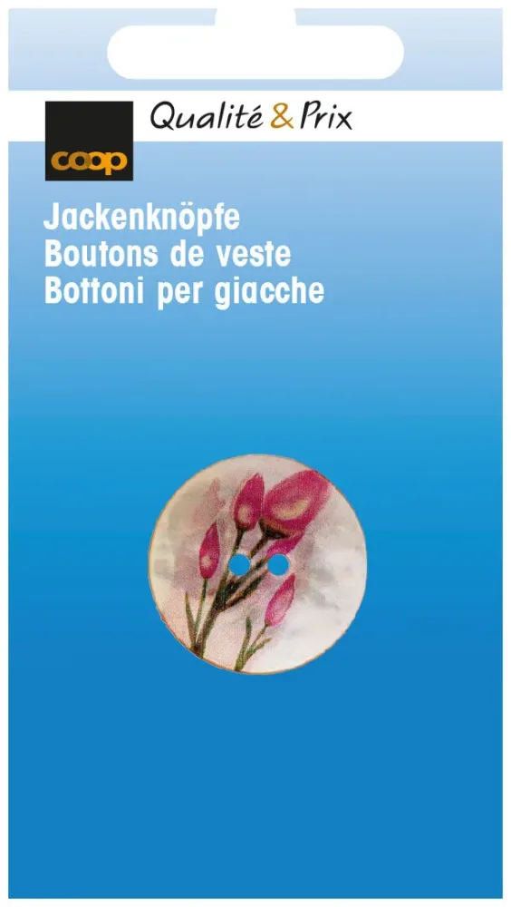 Coop Perlmuttknopf 2-Loch pink 23 mm 1 Stk.