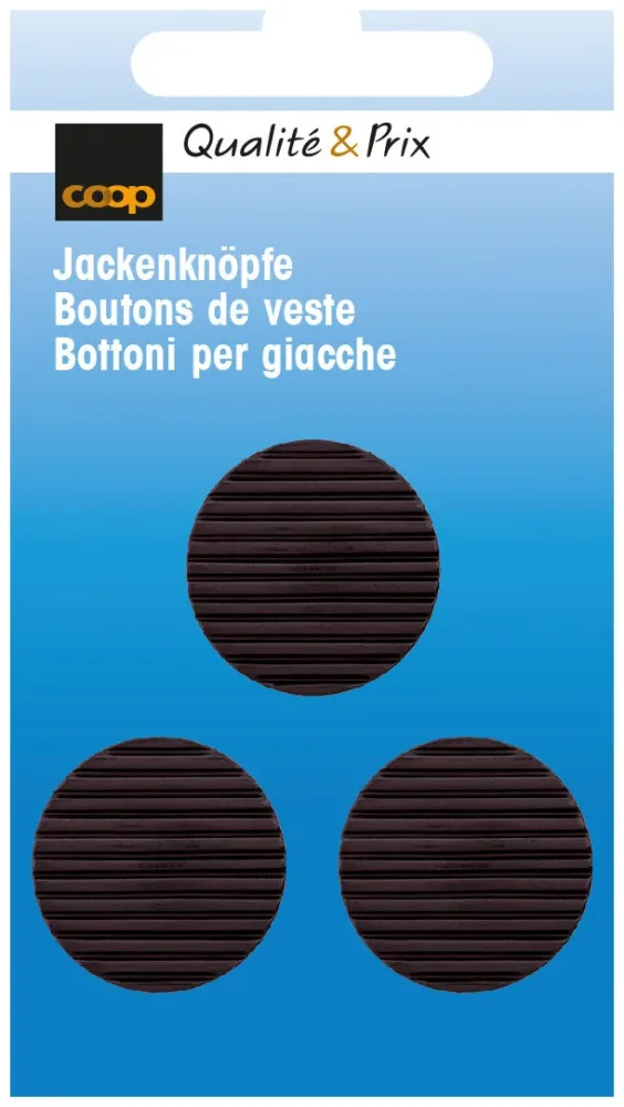 Coop Jackenknopf Öse schwarz 22 mm 3 Stk.