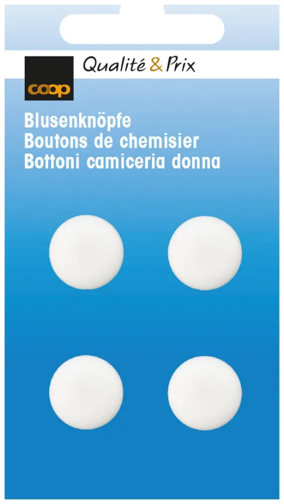 Coop Blusenknopf Öse weiss 14 mm 4Stk.