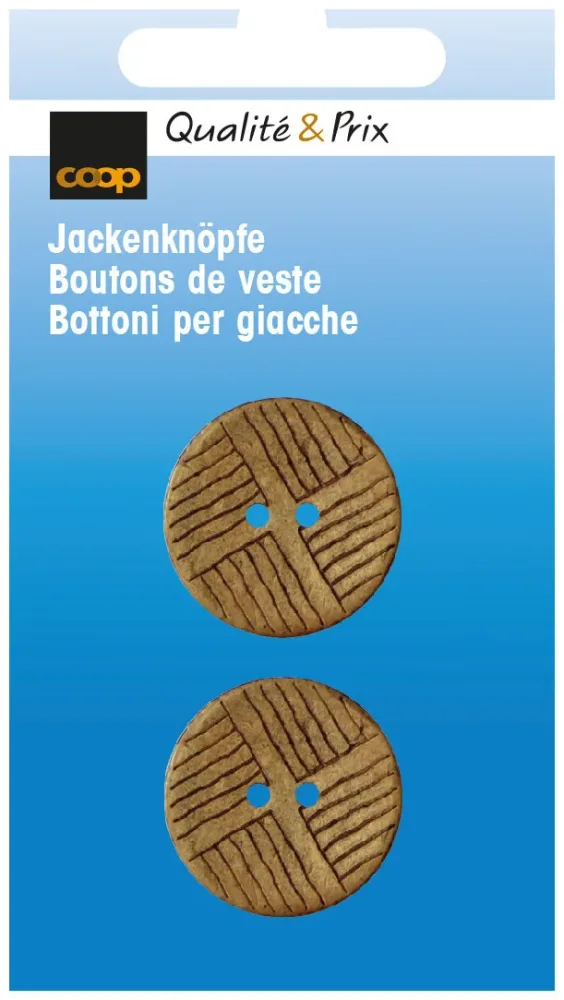 Coop Kokosknopf 2-Loch mittelbraun 23 mm 2 Stk.