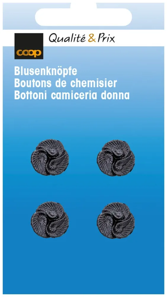 Coop Blusenknopf Öse schwarz 12mm 4Stk.