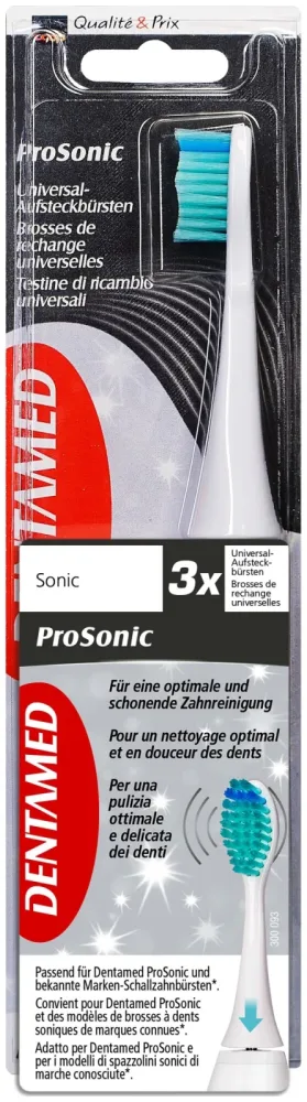 Dentamed Pro Sonic Ersatz Aufsteckbürsten Universal 3 Stück
