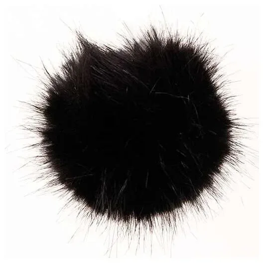 Rico Kunstfell Pompon, schwarz 10 cm, 62 % Pan, 38 % PES