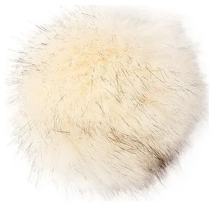 Rico Kunstfell Pompon, creme & schwarz 10 cm, 62 % Pan, 38 % PES