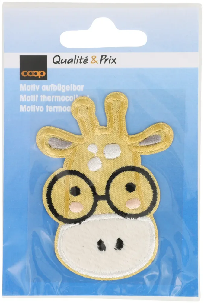 Coop Applikation Giraffe mit Brille