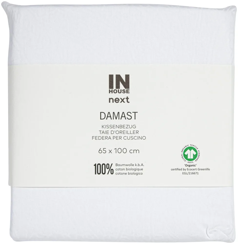 Inhouse Kissen Gots Satin 65x100 Paisley weiss