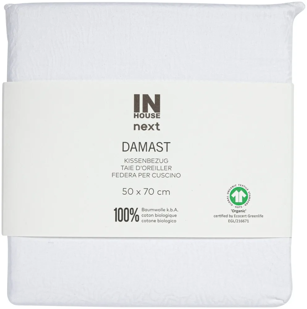 Inhouse Kissen Gots Satin 50x70 Paisley weiss