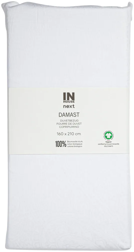 Inhouse Duvet Gots Satin 160x210 Paisley weiss