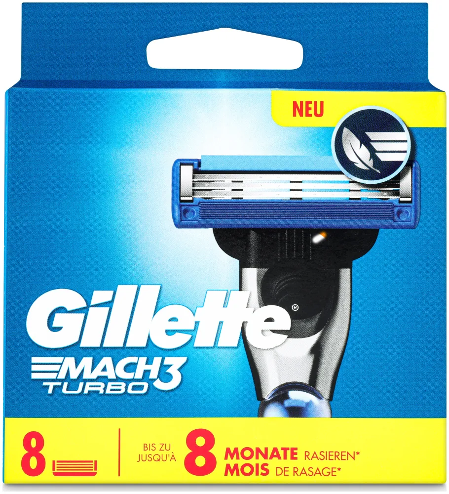 Gillette Mach3 Klingen Turbo 3D Systemklingen 8 Stück