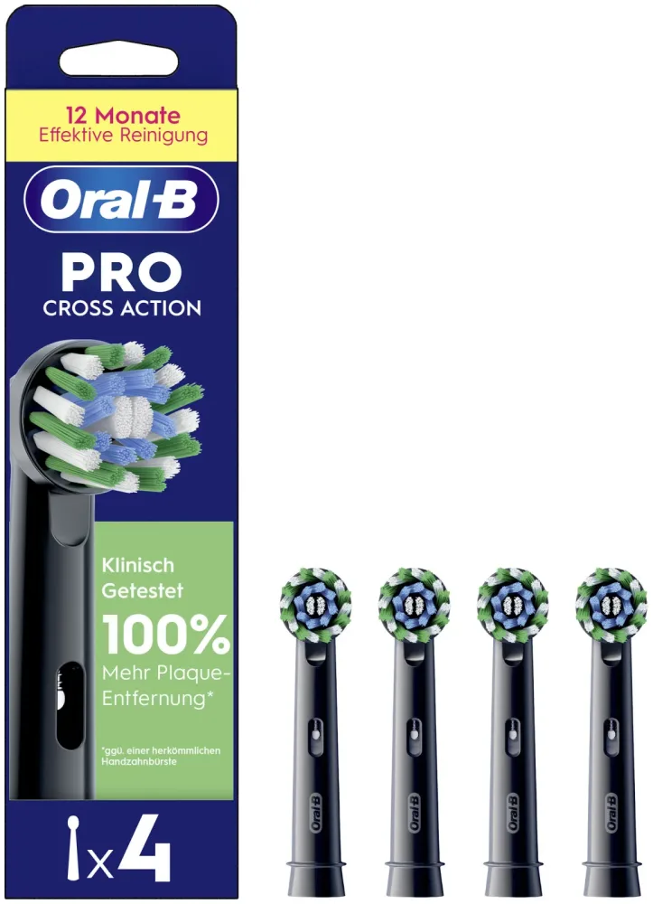 Oral-B Pro Ersatz Aufsteckbürsten Cross Action schwarz 4 Stück