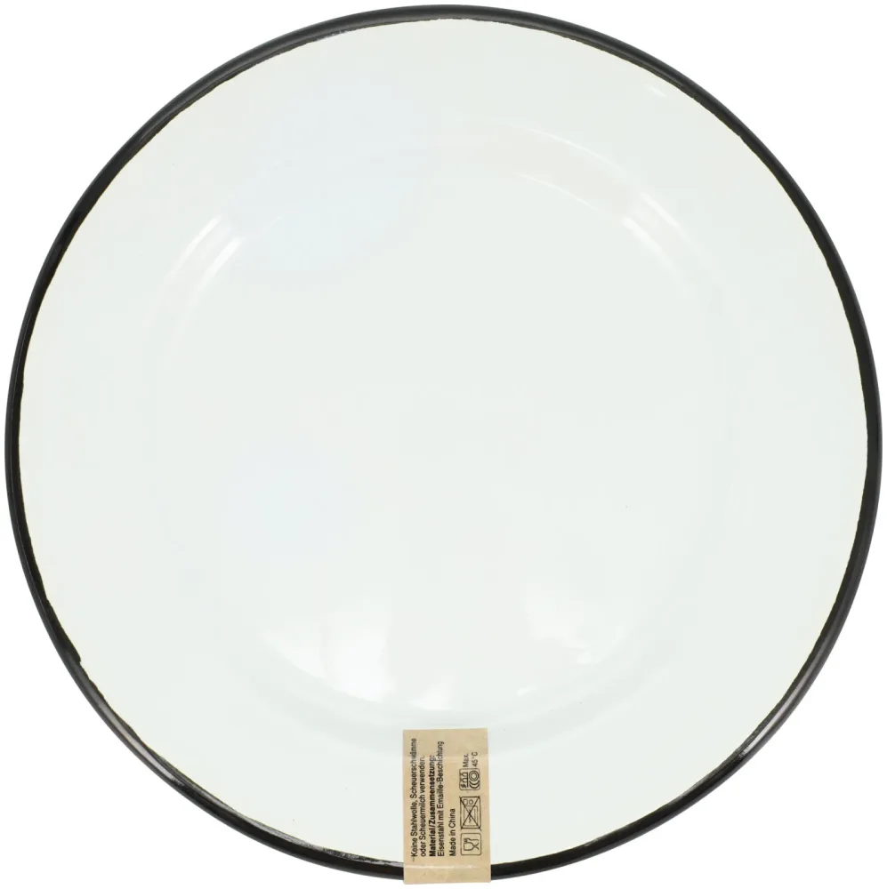 À Table! Teller schwarz 20.5cm, aus Eisenstahl mit Emaille-Beschichtung