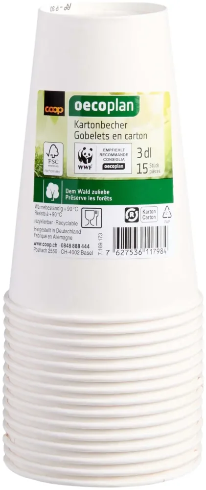 Oecoplan Kartonbecher 3dl 15 Stück