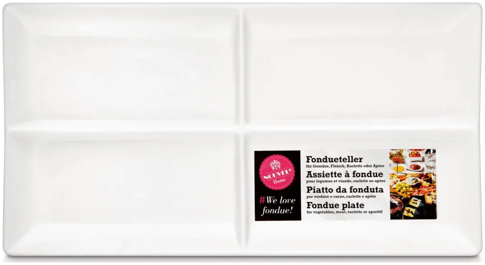 Fondueteller für Gemüse und Fleisch Quattro