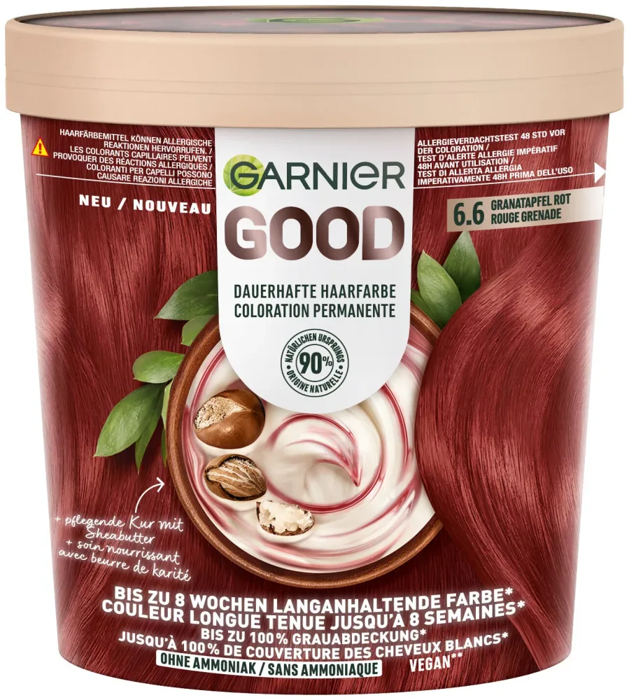 Garnier Good Dauerhafte Haarfarbe 6.6 Granatapfel Rot, 1Stk