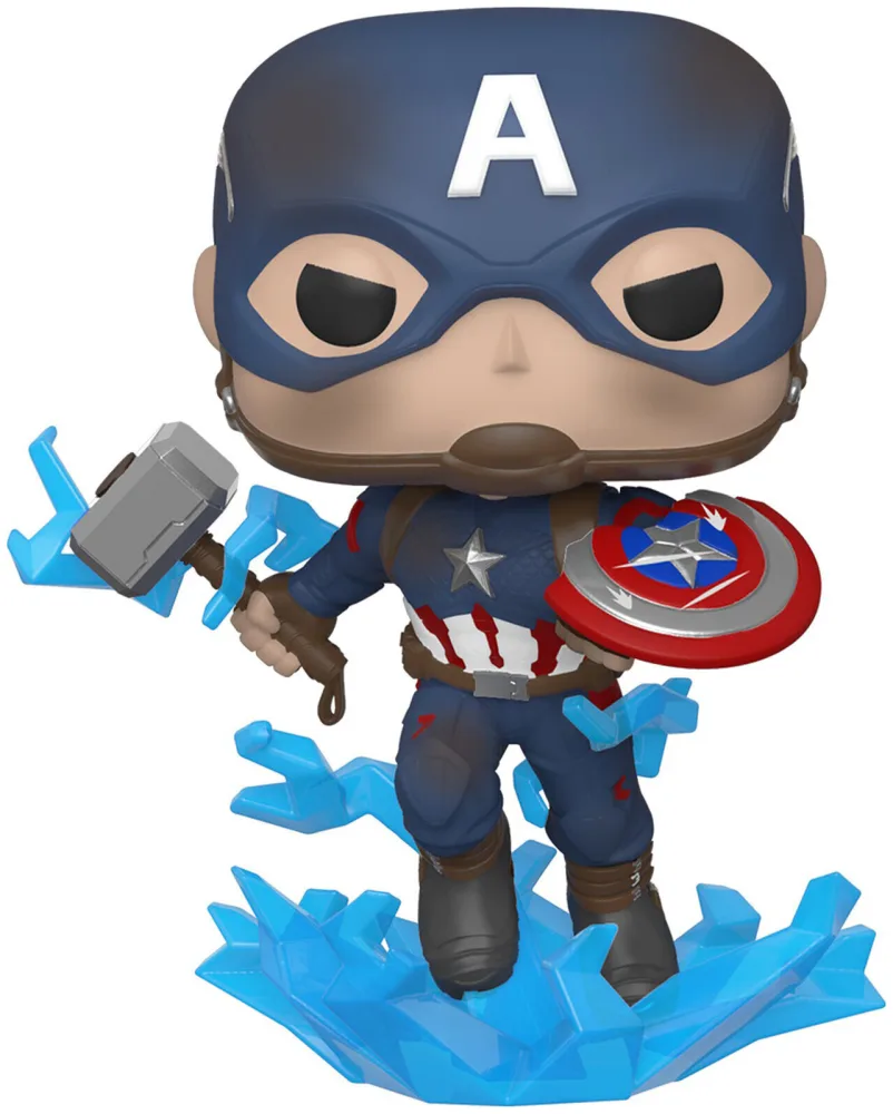 Funko POP Marvel: Endgame- Captain America w/BrokenShield&Mjolnir
