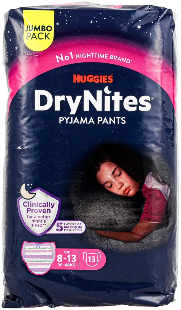 Huggies DryNites 8 -13 Jahre 30-48 kg Girl Jumbo 13 Stück