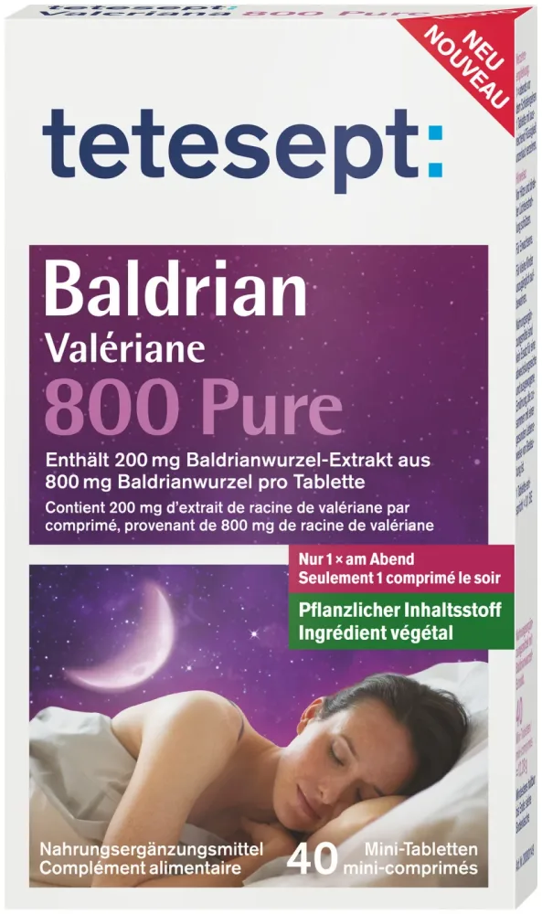 tetesept Baldrian800 Pure 40 Stück