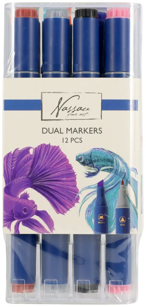 VAN Nassau Fine ART Dual Faserschreiber 12 Stück