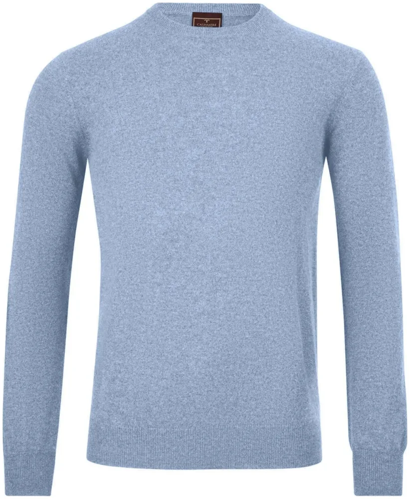 Cashmere Herren Rundhals Pullover hellblau S