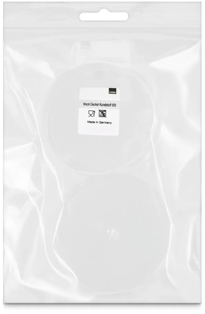 Weck Klarsichtdeckel aus Kunststoff 6 Stück, 70mm