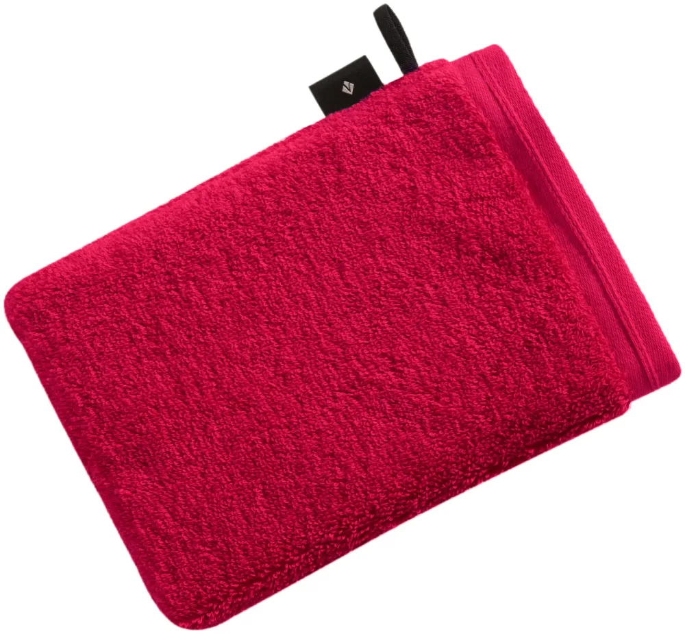 Vossen Vegan Life Waschlhandschuh kirschrot 16 x 22 cm