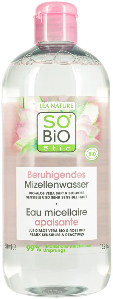 LEA Nature So’bio Etic SO BiO étic GesichtReinigung Mizellenwasser sensitiv Bio-Aloe vera saft 500Ml