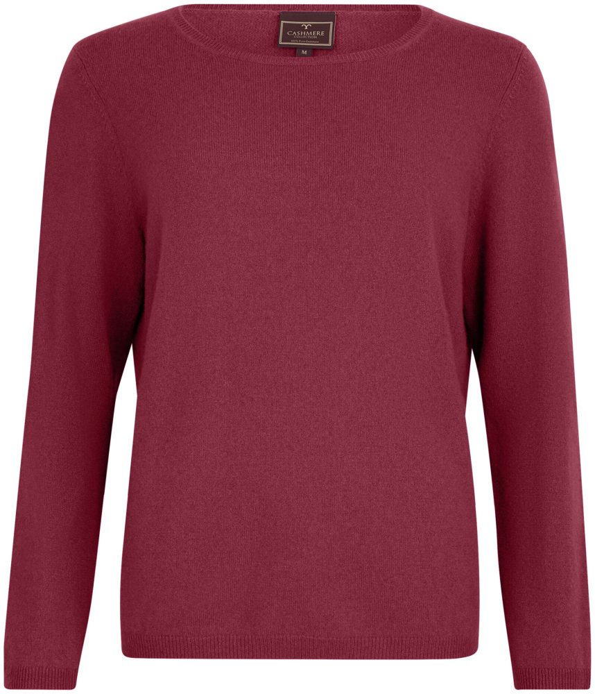 Cashmere Damen Pullover Rundhals altrosa L