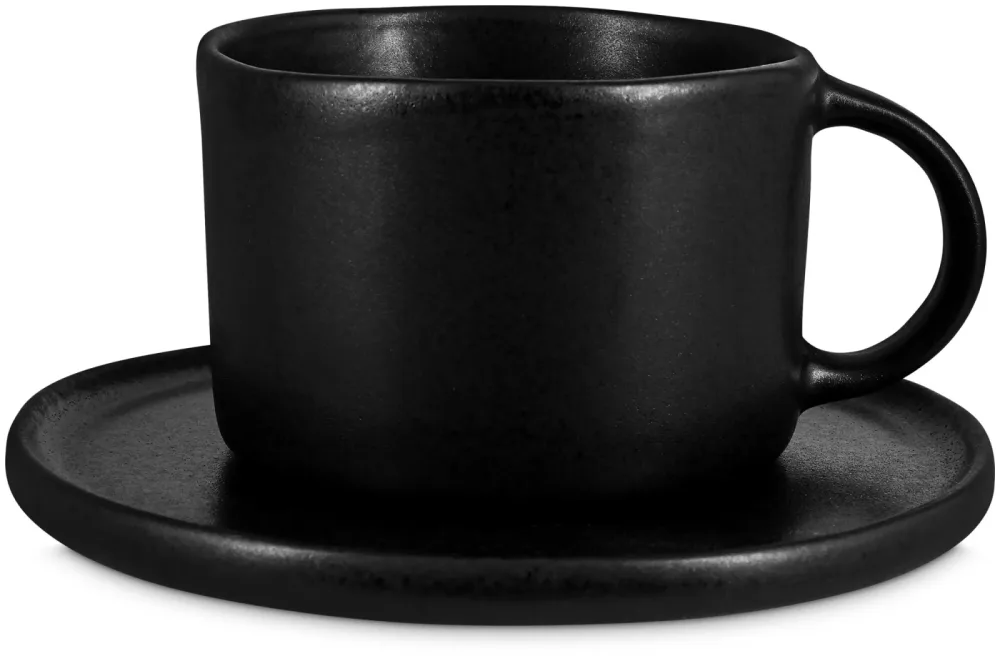 À Table! Kaffeetasse mit Unterteller schwarz