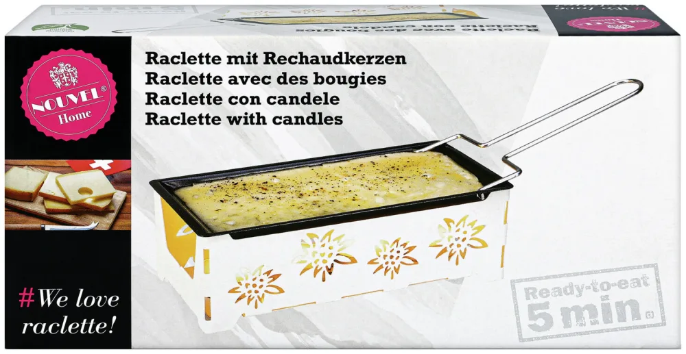 Nouvel Racletteofen Kerzen Edelweiss weiss