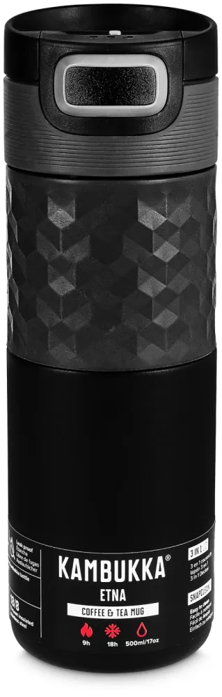 Kambukka Isolierflasche Etna schwarz 0.5l