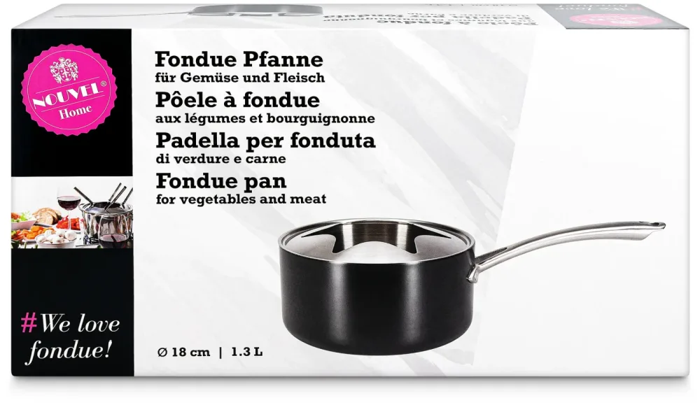 Nouvel Fondue Pfanne für Gemüse und Fleisch 18cm, 1.3Liter