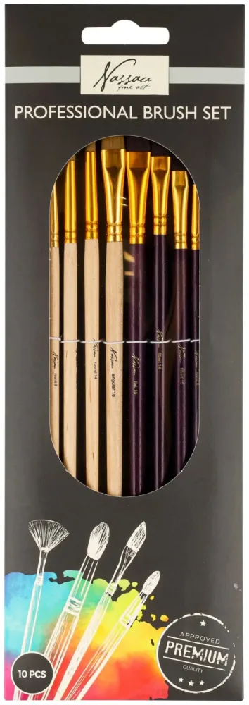 VAN Nassau Fine ART Pinselset Profi 10-teilig