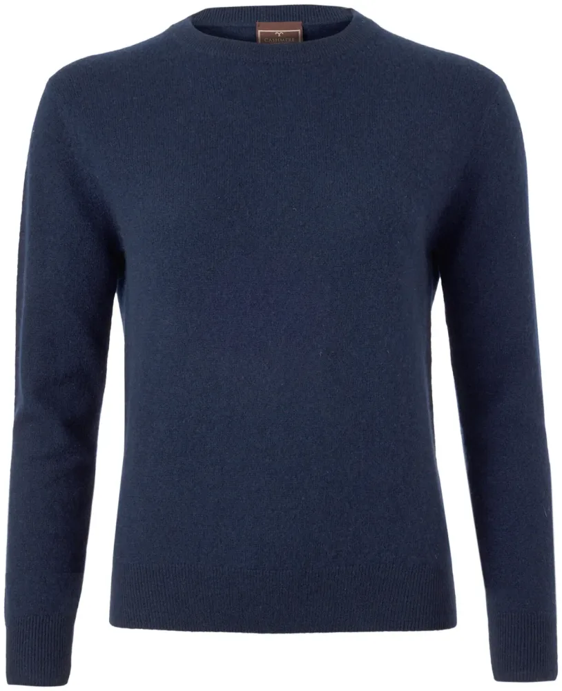 Cashmere Damen Pullover Rundhals navy S