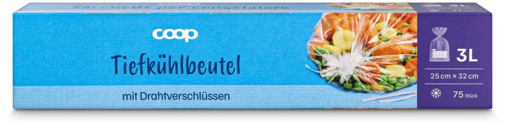 Tiefkühlbeutel Drahtverschlüssen 3L 75 Stück