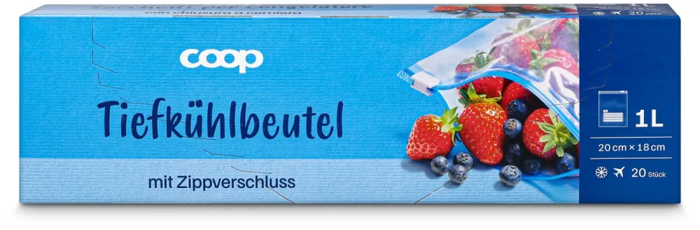 Coop Tiefkühlbeutel mit Zipverschluss 1L 20 Stück